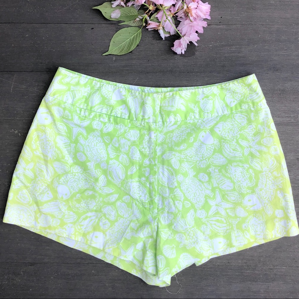 Lilly Pulitzer Neon Green Sea Shore Shorts Size 2 - Picture 1 of 4